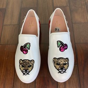 Kate Spade — Meow Leather Slip On Shoes